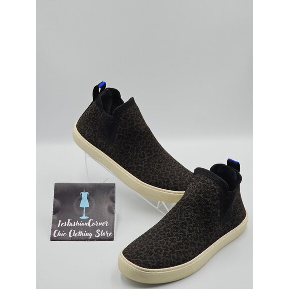 Rothy's Womens Black Brown Leopard Shoes The Chelsea In Espresso Sz 8.5 2371 - Picture 6 of 16